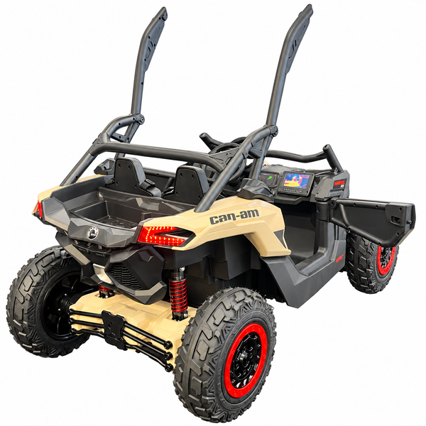 NEW Air Tires Free Shipping  Oct 25th Pre order Touch  Screen TV 48V 2 Seater Ride on Mp4 UTV , Licensed Can-Am Electric Off-Road Car, 4WD Kids Truck Parental Remote Control, 2 x 24V Batteries, 4 * 200W Motor, 23" OctText Alex for pick up discounts @ Cal