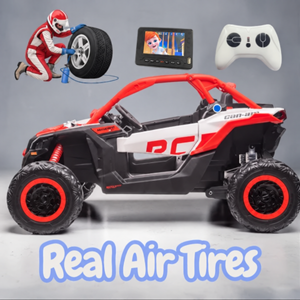 NEW ARRIVAL: RED Licensed Can-Am 48V Two-Seater Ride-On UTV with Real Air Tires, MP4 Touchscreen, 4WD & Parental Remote (TEXT ALEX 714-350-4838 FOR PICK UP DISCOUNT CA