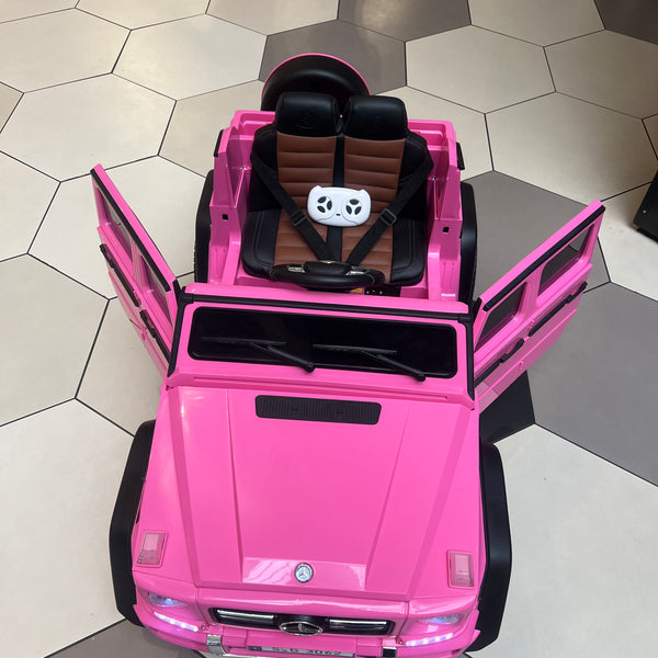 LICENSED MAYBACH MERCEDES AMG UPGRADED 12V 7AH WITH TOUCH TV, PARENTAL REMOTE, RUBBER TIRES AND LEATHER SEAT AGES 1-4 PINk