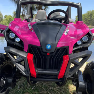 UTV MX R/C TOUCH TV , 24V , 2x12v. AGES 1-5 4x4 , UTV MX 2000 , ATV, RAZOR STYLE, PARENTAL REMOTE CONTROL OR PRESS ON PEDAL AND GO.. LEATHER SEAT , RUBBER TIRES , 4WD PINK